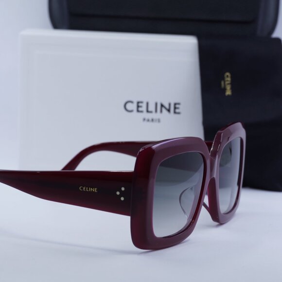 Final Price! Celine CL40263F 69B Shiny Burgundy Sunglasses - Picture 6 of 12